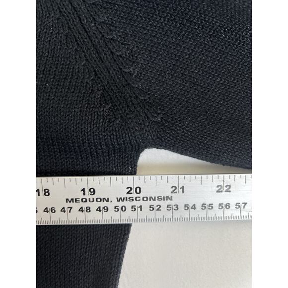 Celina Yang Designs Sweater Womens Medium Black Floral Embroidered Knit Pullover - Picture 4 of 5